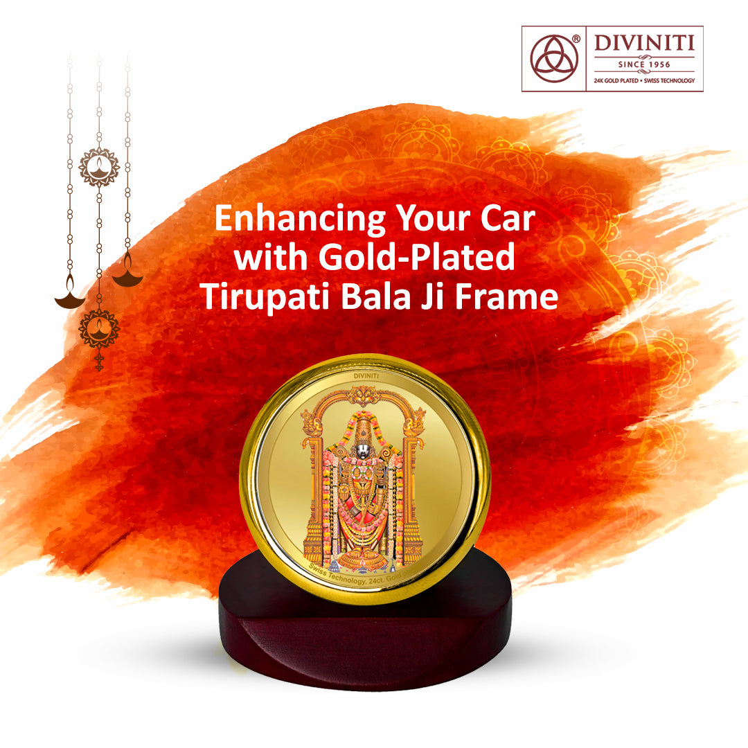 Purchase Gold Plated Balaji Idol for Car Dashboard