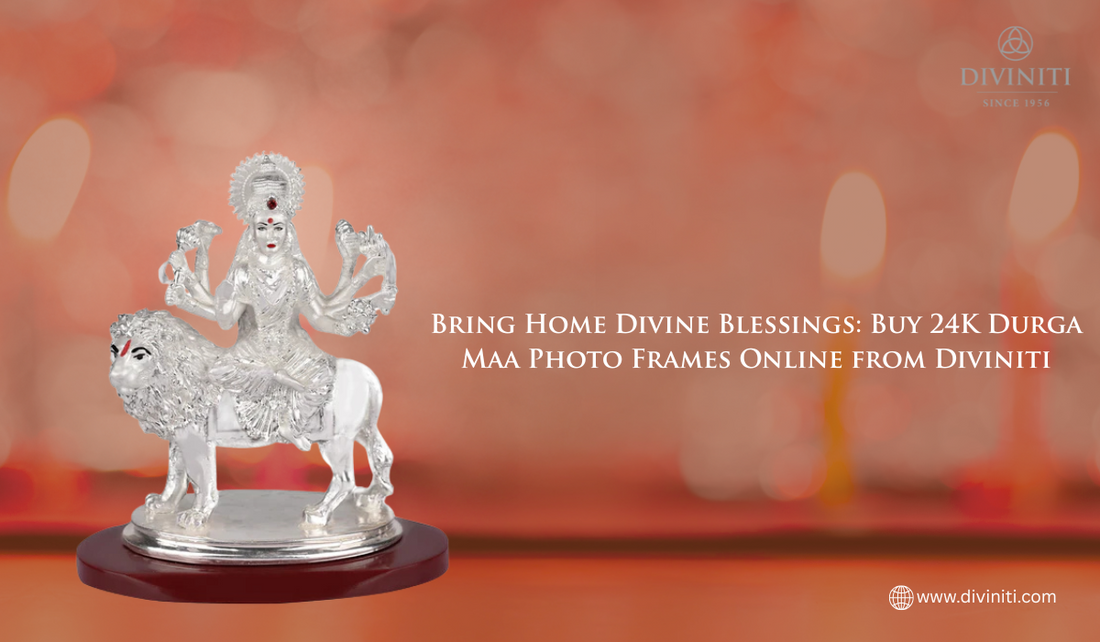 Bring Home Divine Blessings Buy 24K Durga Maa Photo Frames Online from Diviniti