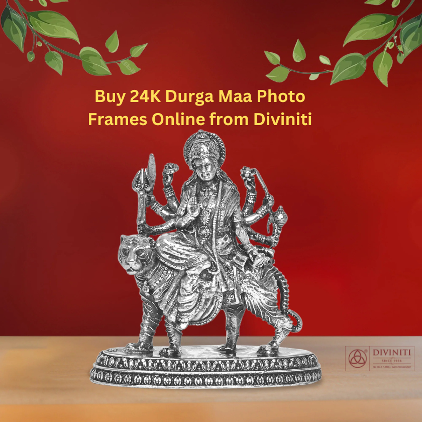Bring Home Divine Blessings: Buy 24K Durga Maa Photo Frames Online from Diviniti
