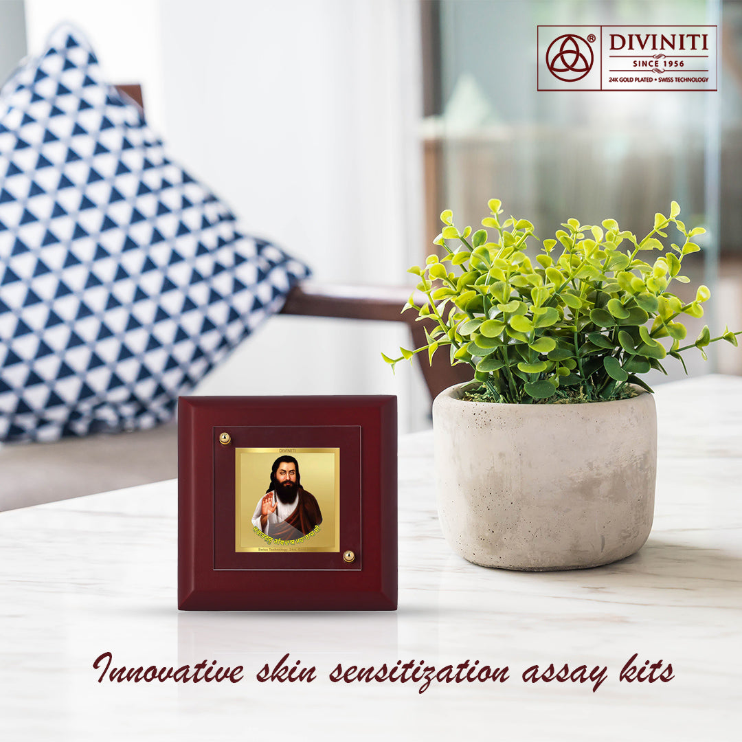 Embrace Divine Blessings With Baba Ravidas Gold-Plated Wall Photo Frame