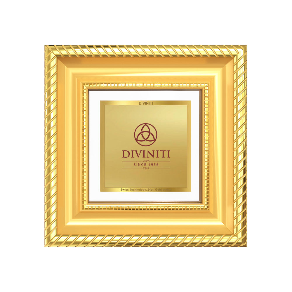 Diviniti Double Glass Frame Personalised Tabletop Photo Frame in 24K Gold Plated Foil | DG-015-S1A (Golden)