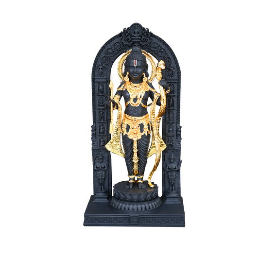 DIVINITI 24K Gold Plated Ram Lalla Idol statue featuring intricate design, ideal for home decor and spiritual ambiance.