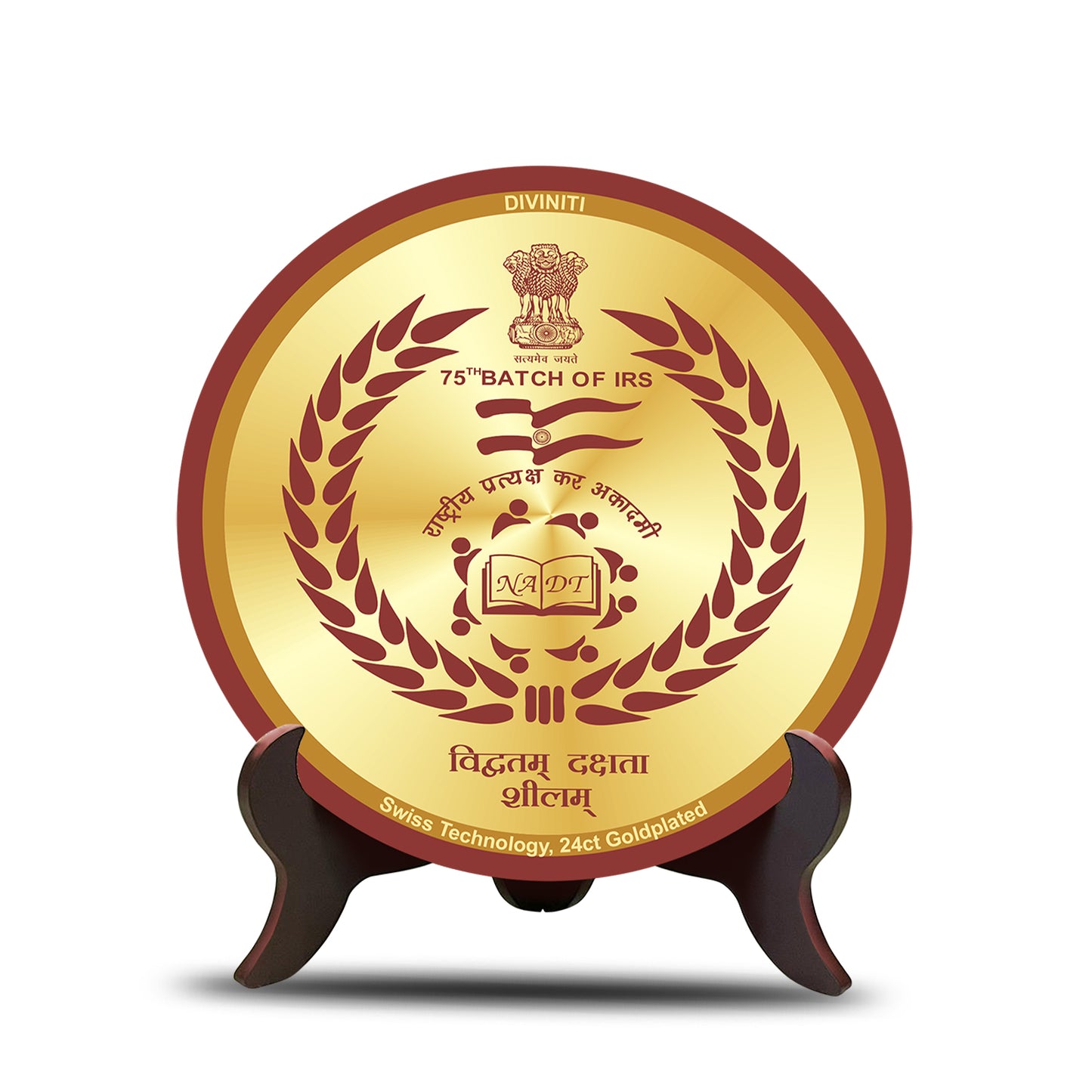 Customized MDF Memento With Matter Printed on 24K Gold Plated Foil For Corporate Gifting