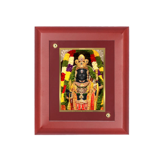 DIVINITI 24K Gold Plated Foil Ram Lalla Photo Frame For Home Decor, Wall Hanging, Table Top, Puja Room & Gift MDF Size 2 (20x16 CM)