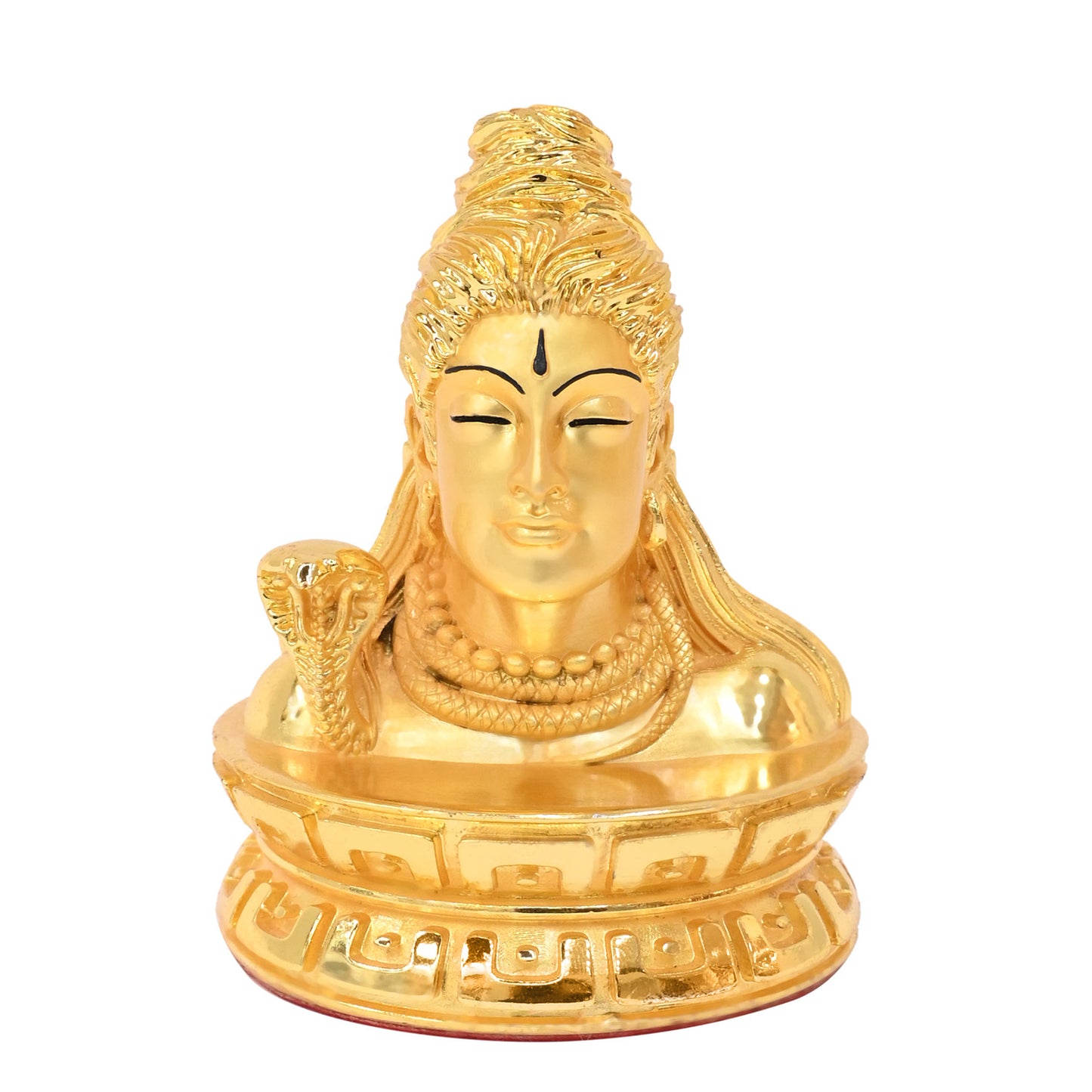 Diviniti 24K Gold-Plated Lord Shiv Adiyogi Idol Statue Exquisite Spiritual Symbol of Enlightenment for Home & Office Décor (10x8 CM)