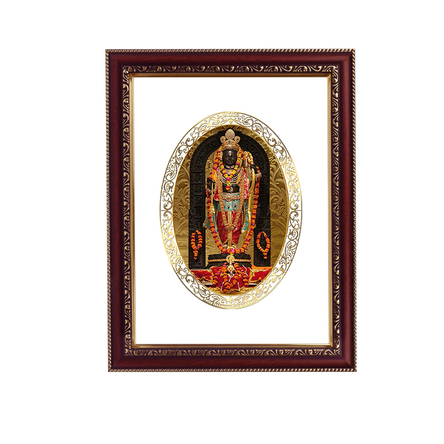 Diviniti 24K Gold Plated Foil Ram Lalla Photo Frame For Home Decor, Wall Hanging, Table Top, Puja Room & Gift DG105S3 (27.6X35.4 CM)