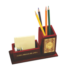 Load image into Gallery viewer, MDF Pen Holder with 24K Gold Plated Designer Motif Frame For Corporate Gifting
