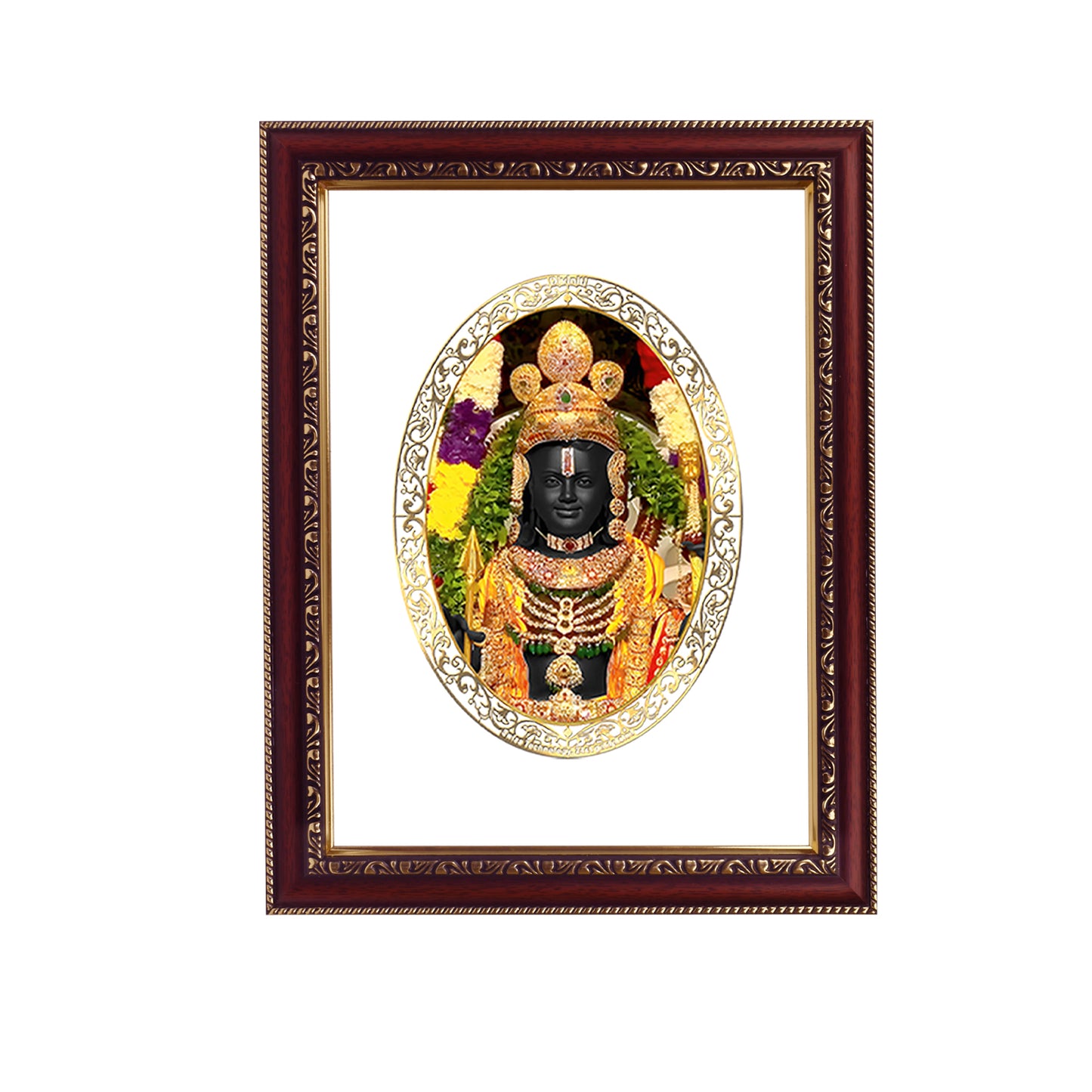 Diviniti 24K Gold Plated Foil Ram Lalla Photo Frame For Home Decor, Wall Hanging, Table Top, Puja Room & Gift DG105S3 (27.6X35.4 CM)