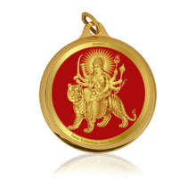 Load image into Gallery viewer, Diviniti 24K Gold Plated Durga Ji &amp; Mata Ka Darbar 22MM Double Sided Pendant For Men, Women &amp; Kids
