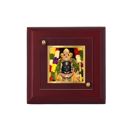 Diviniti 24K Gold Plated Ram Lalla Photo Frame Symbol of Divine Love for Home & Office Decor Showpiece, Tabletop, Puja Room, Gift | MDF Size 1A (10x10 CM)