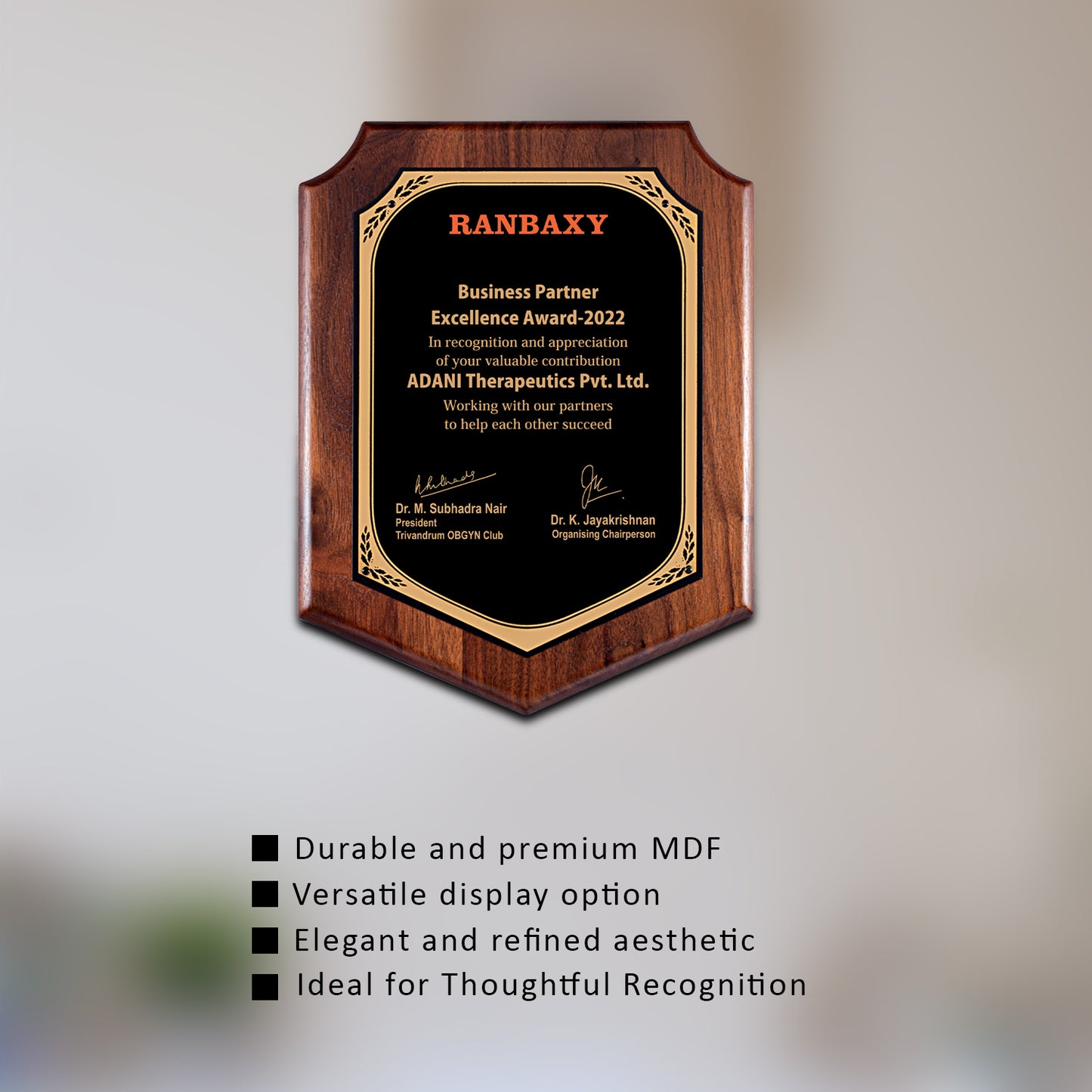 Customized Memento With Matter Printed on 24K Gold Plated Foil For Corporate Gifting
