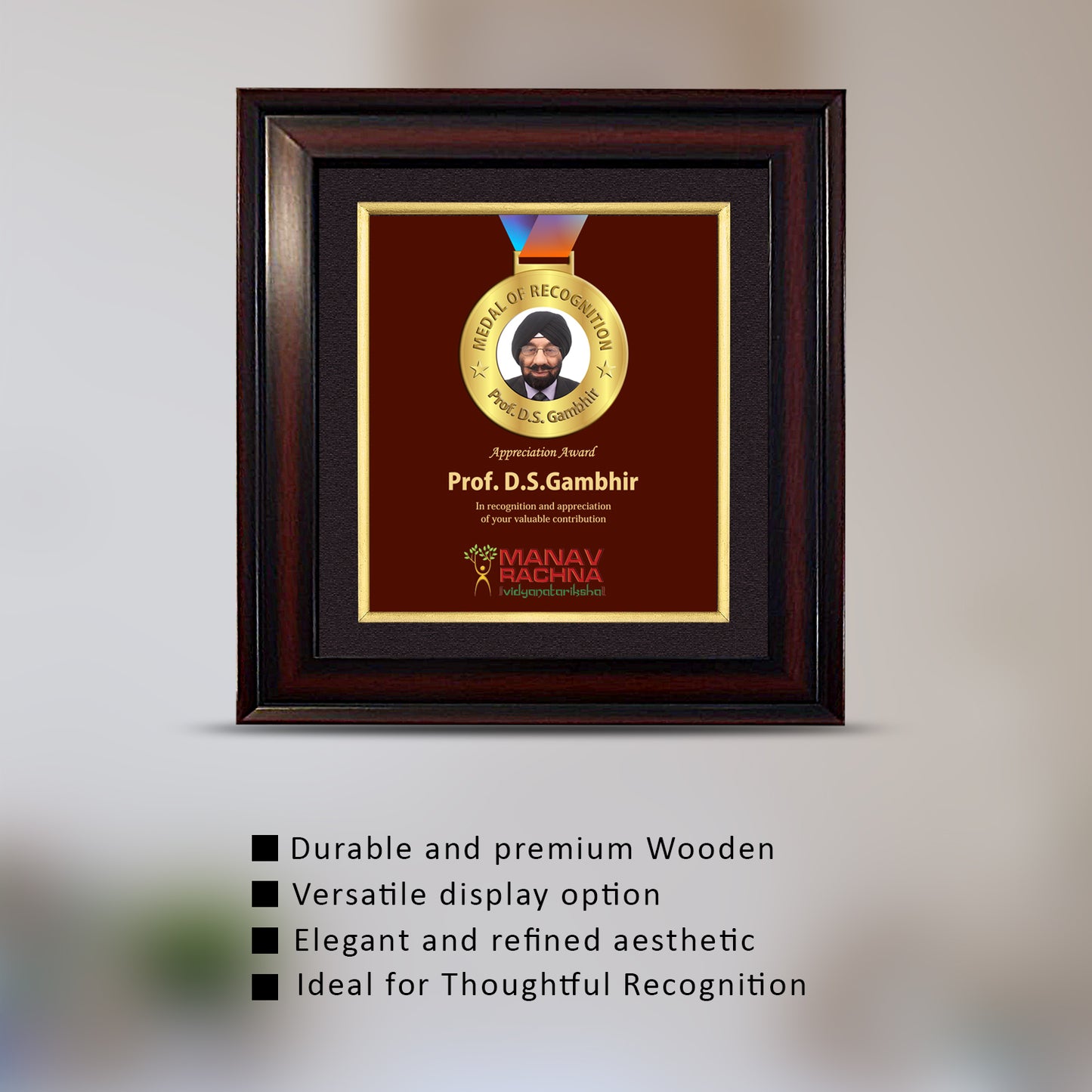 Customized 3D Memento With Matter Printed & Gold Plated Medal For Corporate Gifting