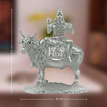 Load image into Gallery viewer, Diviniti 999 Silver Plated Lord Shiva Idol for Home Decor Showpiece (22.5 X 19 CM)
