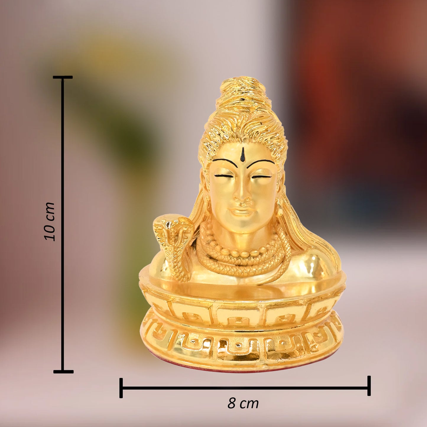 Diviniti 24K Gold-Plated Lord Shiv Adiyogi Idol Statue Exquisite Spiritual Symbol of Enlightenment for Home & Office Décor (10x8 CM)
