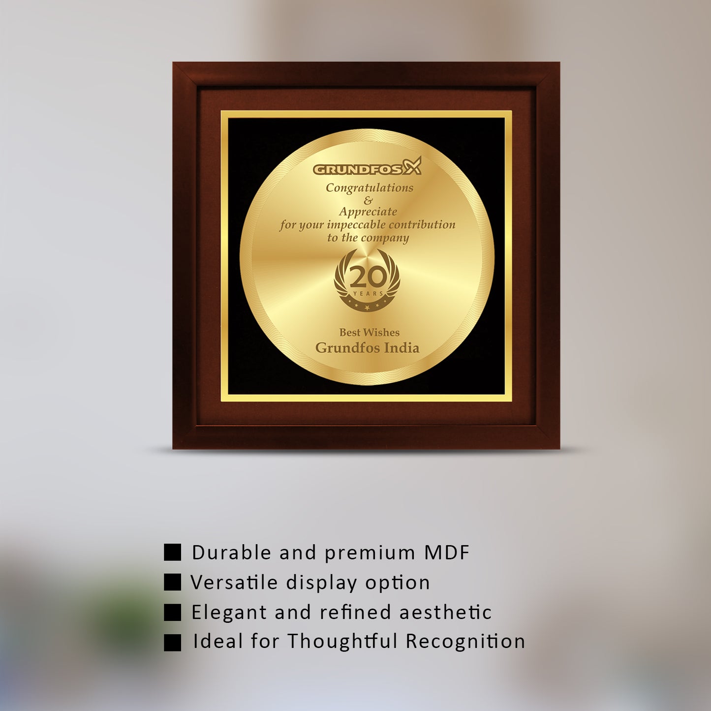 Customized 3D Memento With Matter Printed on 24K Gold Plated Foil For Corporate Gifting
