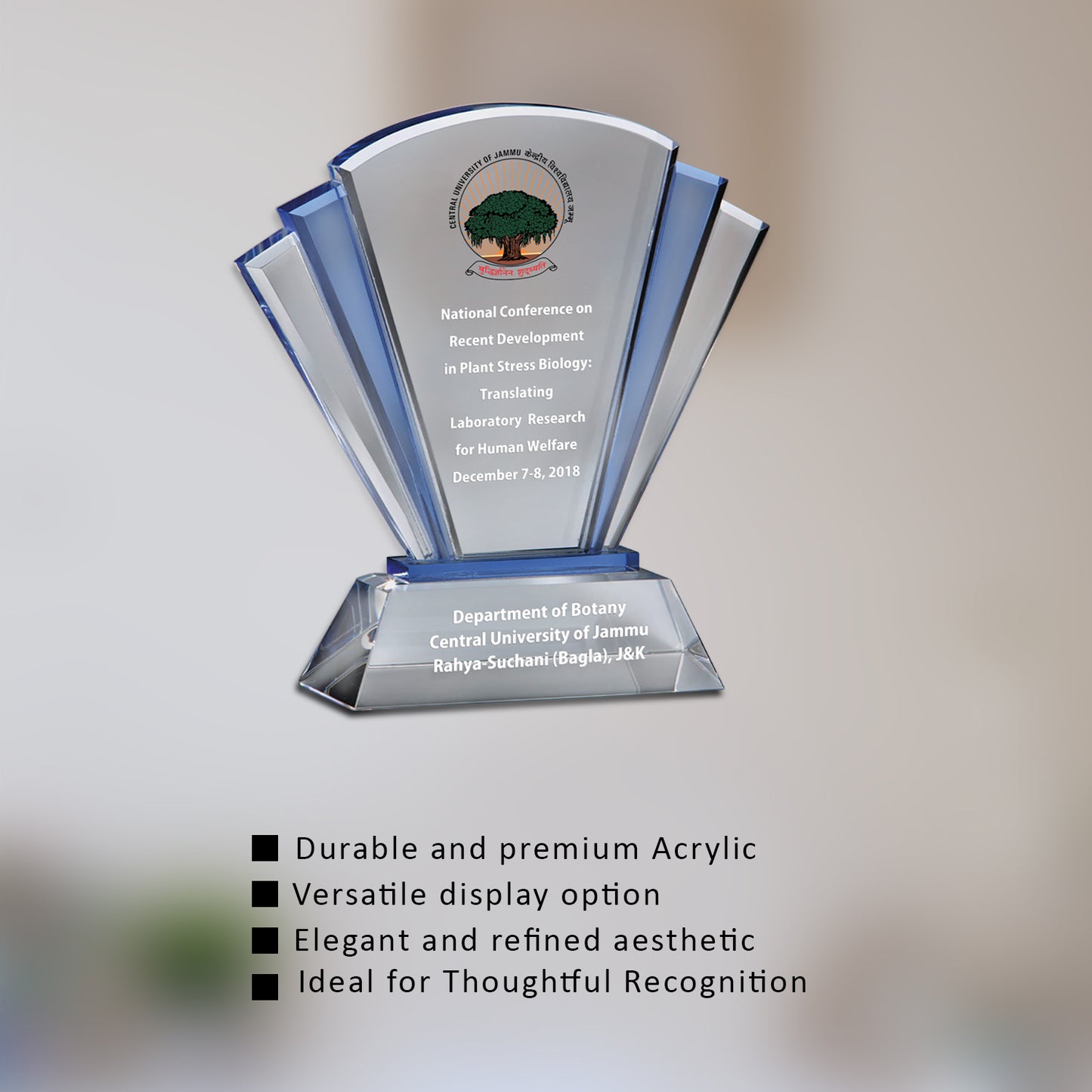 Customized Acrylic Trophy with Matter Printed For Corporate Gifting