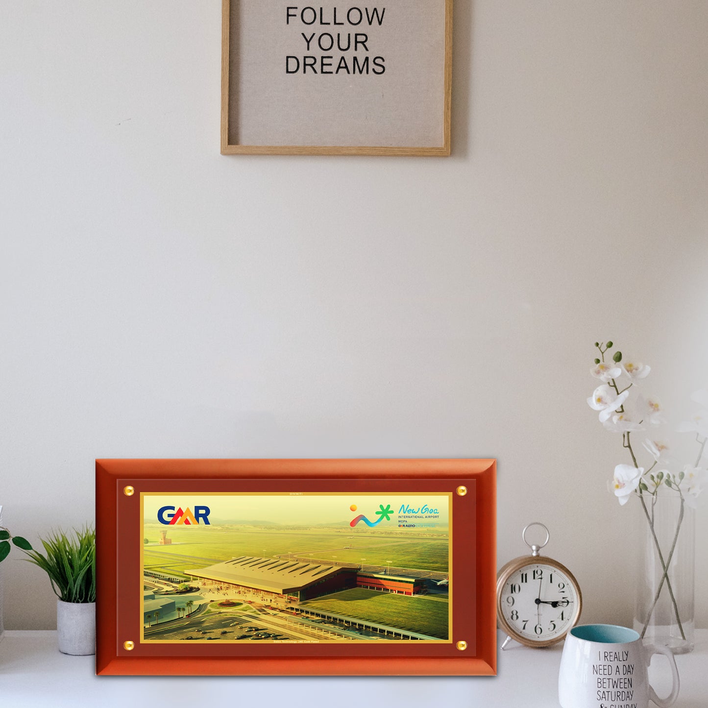 Customized MDF Memento With Image Printed on 24K Gold Plated Foil For Corporate Gifting