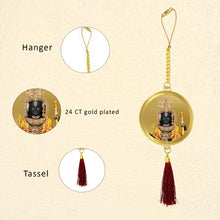 Load image into Gallery viewer, Diviniti 24K Gold Plated Double Sided Ram Lalla &amp; Ram Mandir Car Dangler
