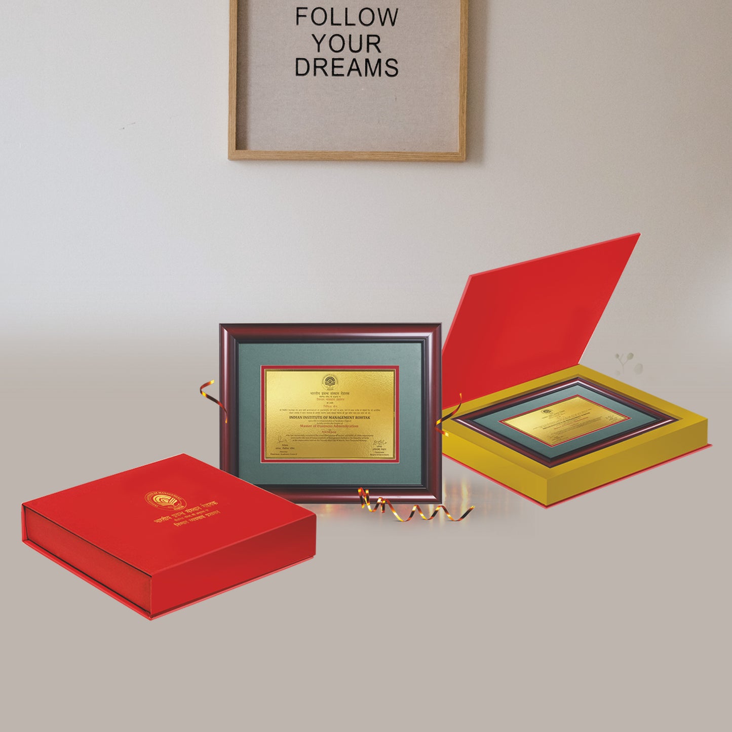 Customized Heritage Certificate with Matter Printed On 24K Gold Plated Foil For University Students