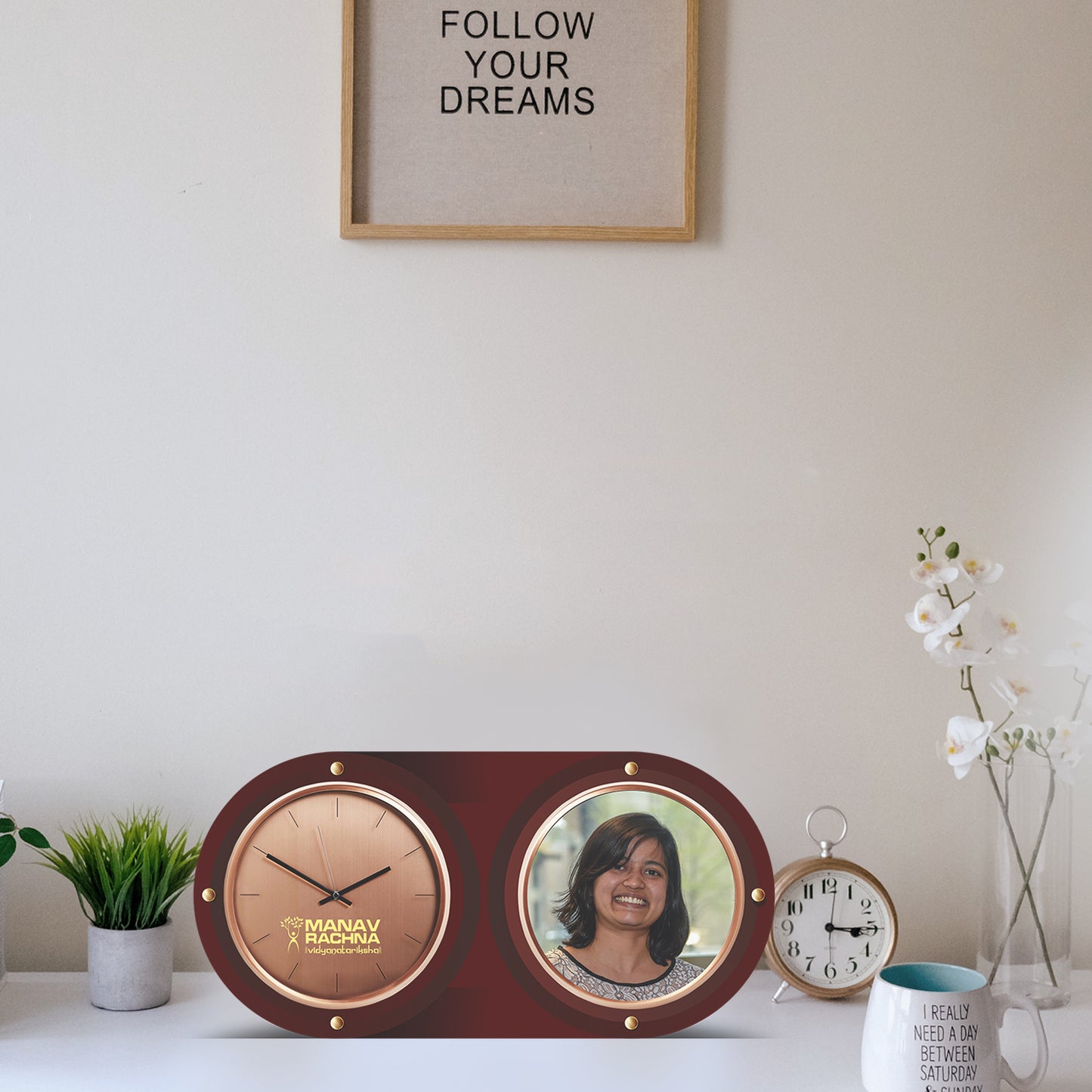 Customize MDF Memento with Watch & Image For Corporate Gifting
