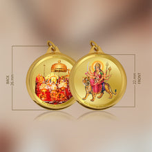Load image into Gallery viewer, Diviniti 24K Gold Plated Durga Ji &amp; Mata Ka Darbar 22MM Double Sided Pendant For Men, Women &amp; Kids
