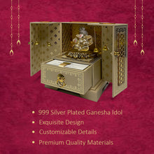 Load image into Gallery viewer, Diviniti Customized Designer Wedding Card Gift with 999 Silver Plated Ganesha Idol For Marriage Invitation
