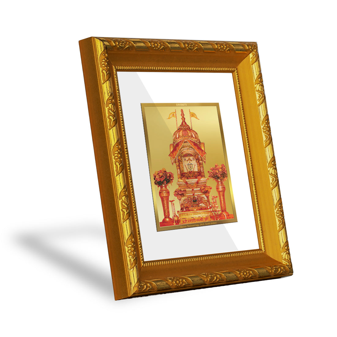 DIVINITI 24K Gold Plated Foil Rani Sati Wall Photo Frame for Home Decor, Living Room, Gift DG 103 Size 1 (15.3x14.9 CM)