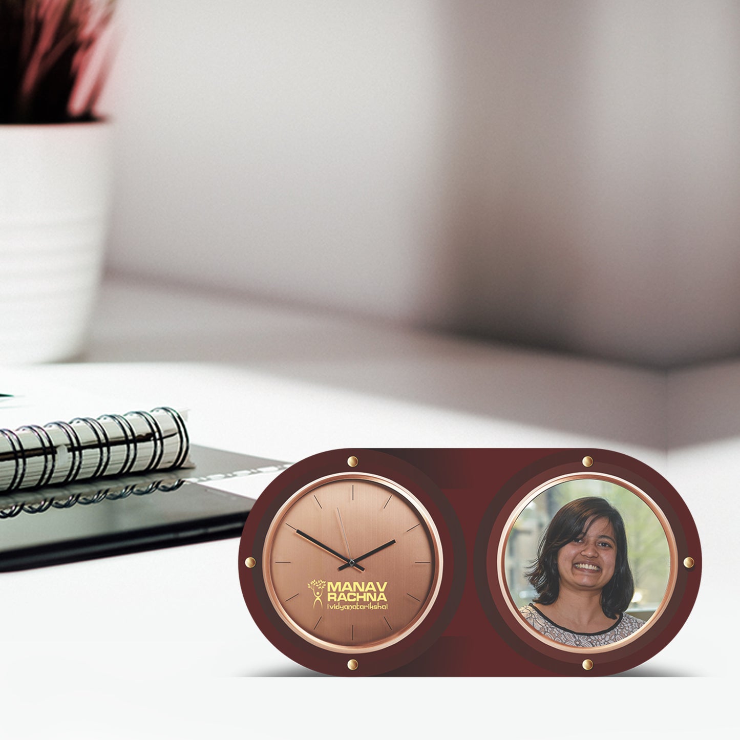 Customize MDF Memento with Watch & Image For Corporate Gifting