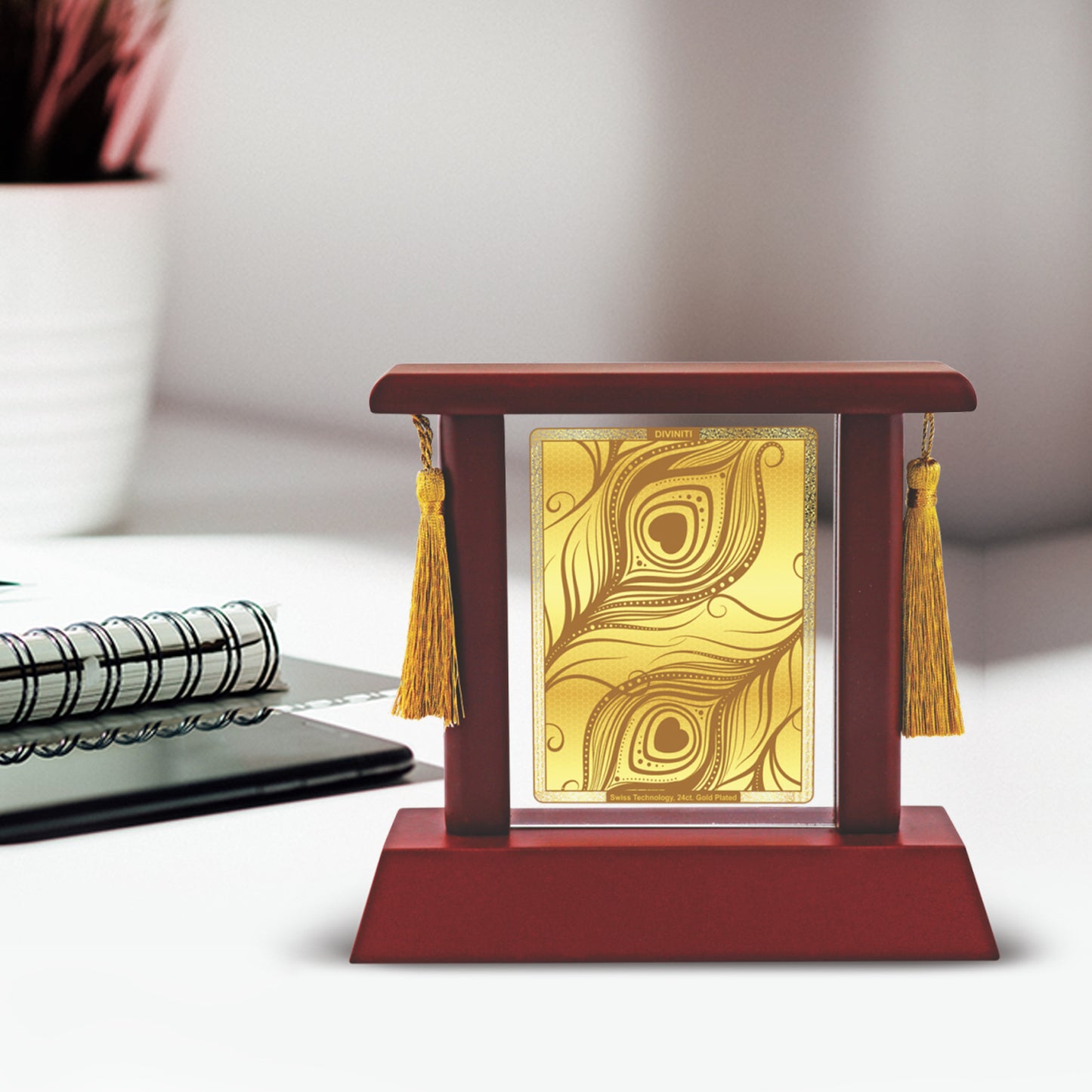 Diviniti Customized Table Top with 24K Gold Plated Design Frame For University