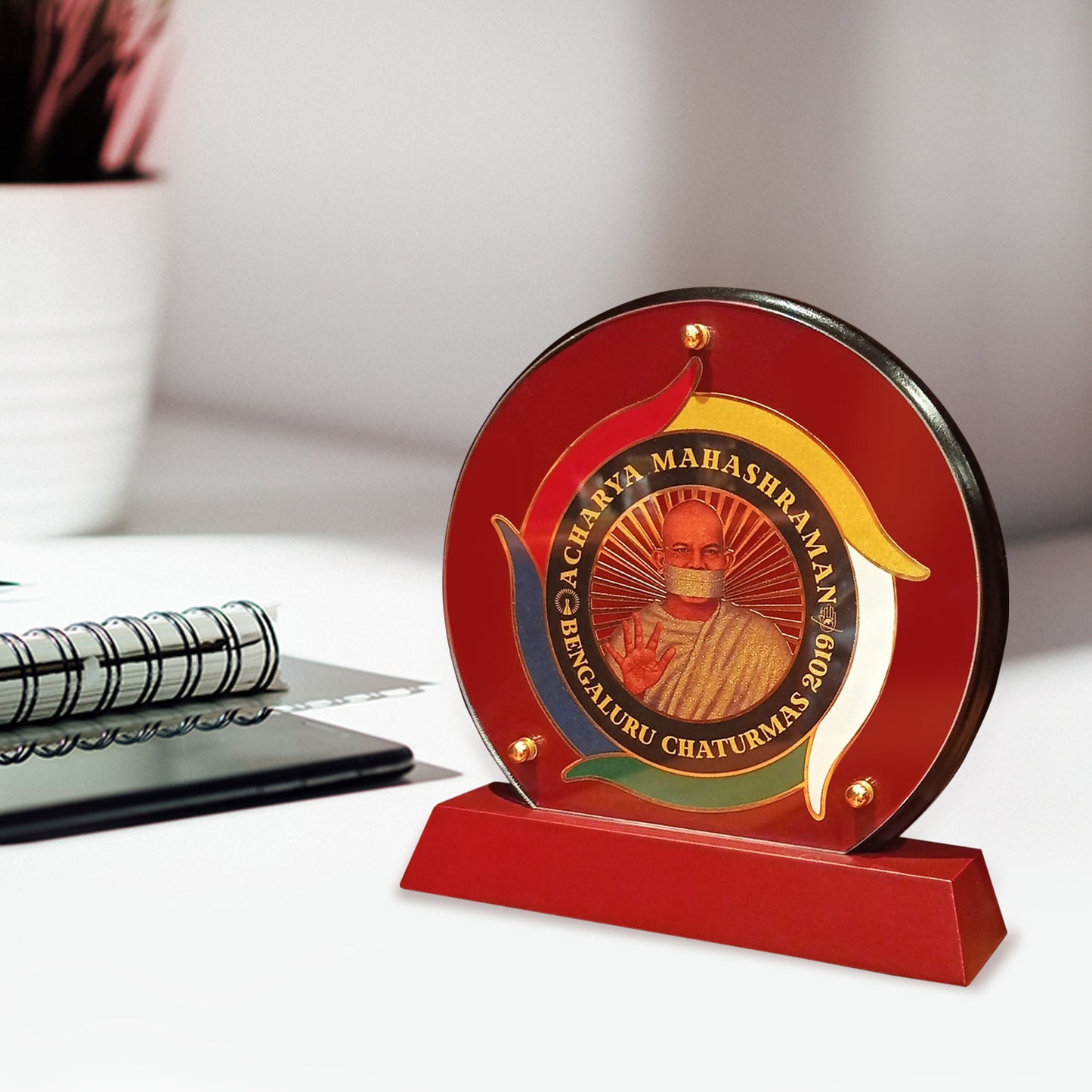 Customized MDF Memento With Matter Printed on 24K Gold Plated Foil For Corporate Gifting