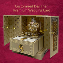 Load image into Gallery viewer, Diviniti Customized Designer Wedding Card Gift with 999 Silver Plated Ganesha Idol For Marriage Invitation
