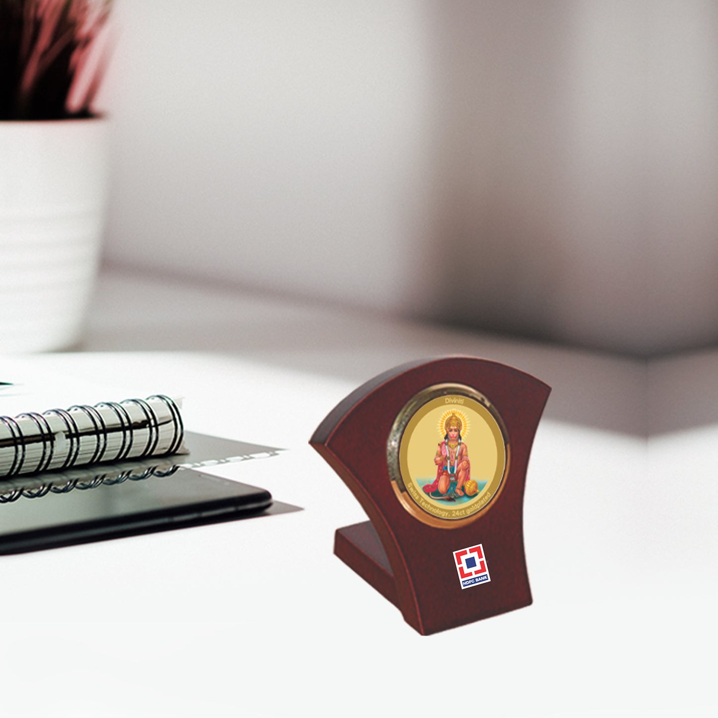 24K Gold Plated Foil Lord Hanuman Customized Photo Frame For Corporate Gifting
