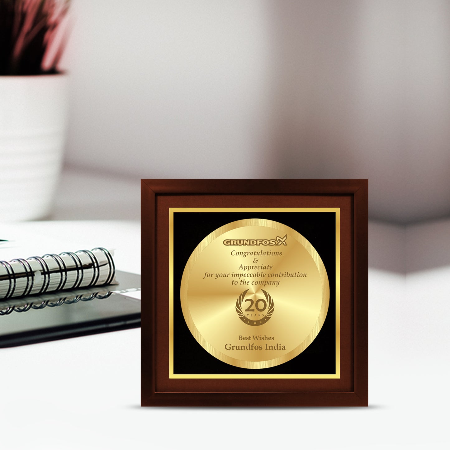 Customized 3D Memento With Matter Printed on 24K Gold Plated Foil For Corporate Gifting