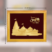 Load image into Gallery viewer, Diviniti 24K Gold Plated Ram Mandir Photo Frame For Home Decor, Table Decor, Wall Hanging, Puja Room &amp; Gift (20.8 CM X 16.7 CM)
