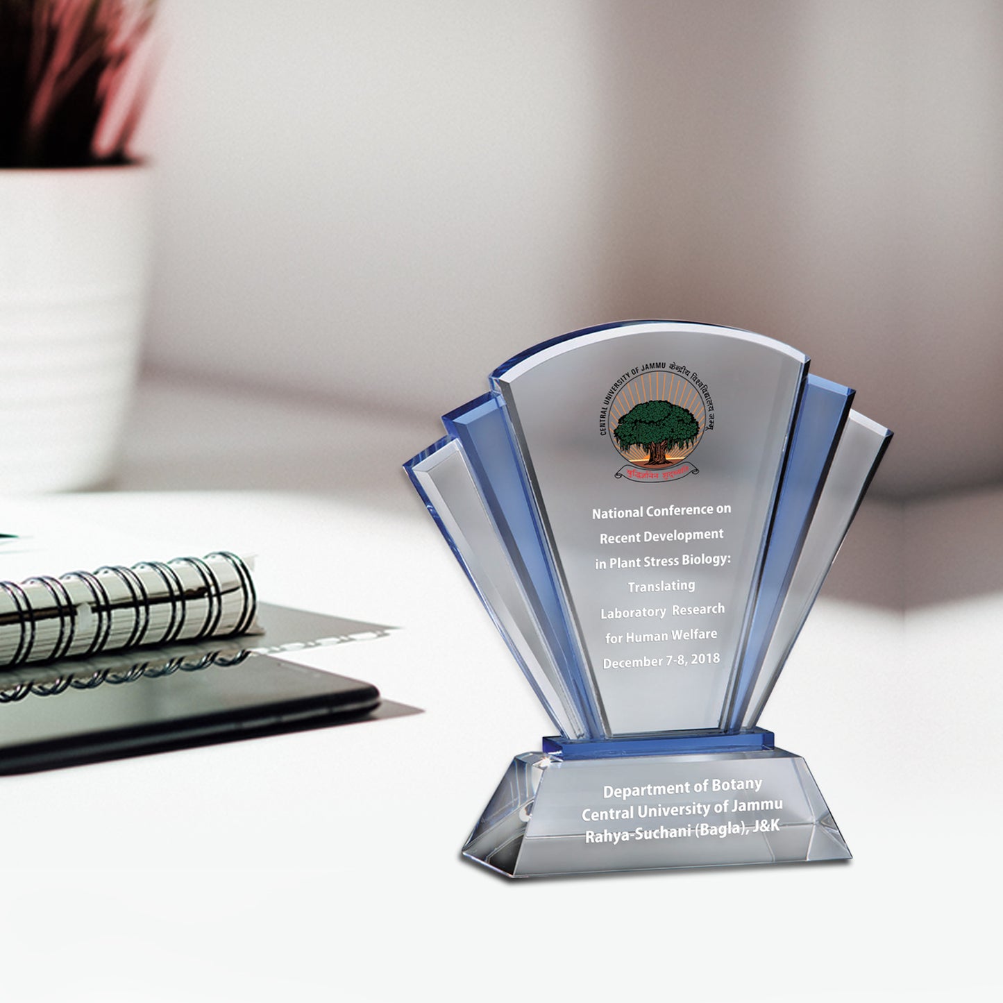 Customized Acrylic Trophy with Matter Printed For Corporate Gifting