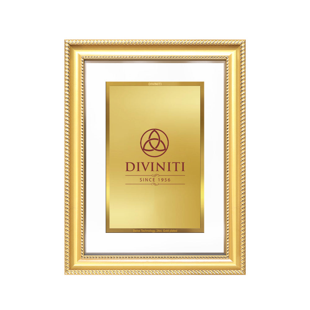 Diviniti Double Glass Frame Personalised Tabletop and Wall Photo Frame in 24K Gold Plated Foil | DG-056-S3