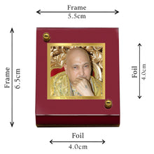 Load image into Gallery viewer, Diviniti 24K Gold Plated Guruji Frame For Car Dashboard, Home Decor, Table Top, Gift (5.5 x 6.5 CM)

