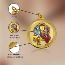 Load image into Gallery viewer, Diviniti 24K Gold Plated Ram Sita &amp; Hanuman Ji 22MM Double Sided Pendant For Men, Women &amp; Kids
