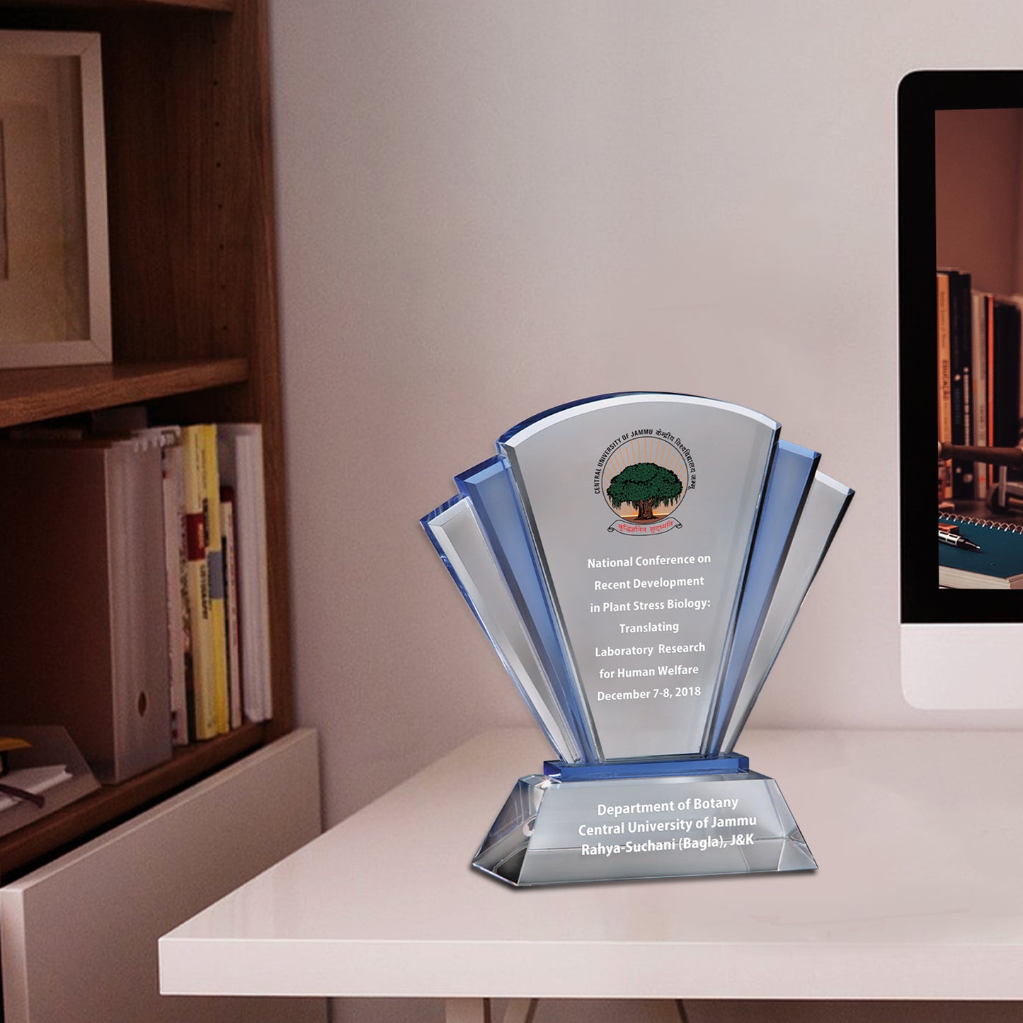 Customized Acrylic Trophy with Matter Printed For Corporate Gifting