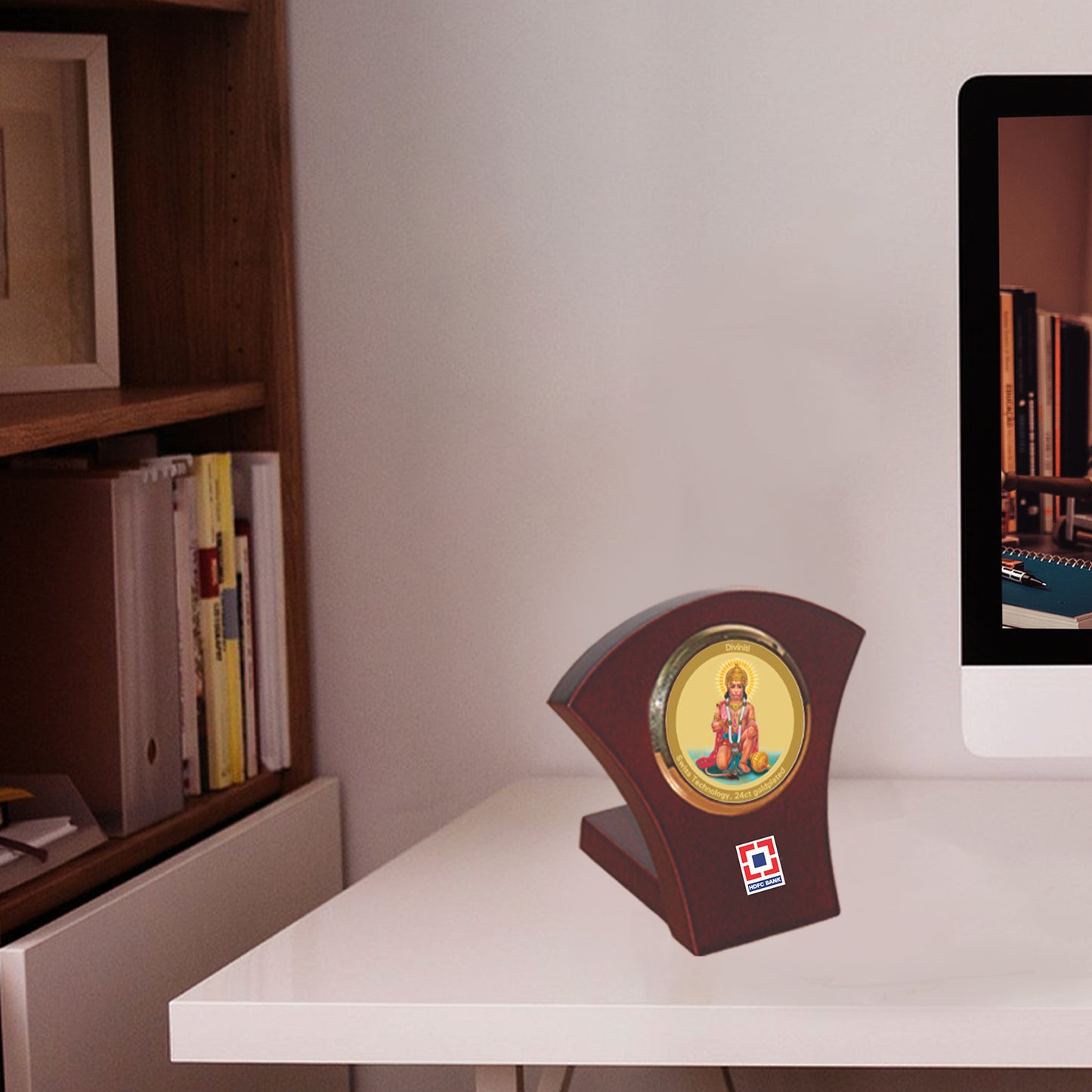 24K Gold Plated Foil Lord Hanuman Customized Photo Frame For Corporate Gifting