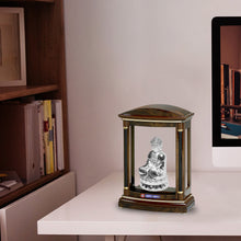 Load image into Gallery viewer, Customized Wooden Table Top With 999 Silver Plated Buddha Idol For Corporate Gifting
