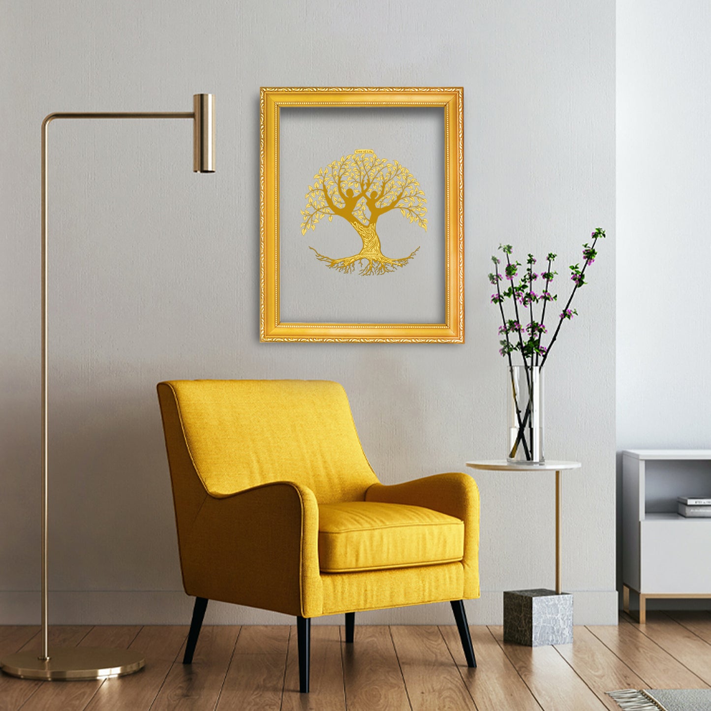 Tree of Life | Symbol of Growth, Harmony & Eternal Energy Wall & Tabletop Photo Frame in 24K Gold Plated Foil