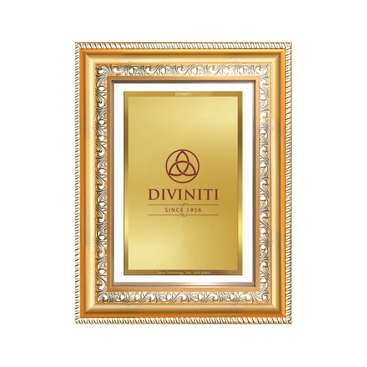 Diviniti Double Glass Frame Personalised Tabletop and Wall Photo Frame in 24K Gold Plated Foil | DG-112-S2.5