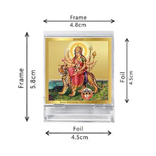 Load image into Gallery viewer, Diviniti 24K Gold Plated Durga Ji Frame For Car Dashboard, Home Decor, Puja, Gift (5.8 x 4.8 CM)
