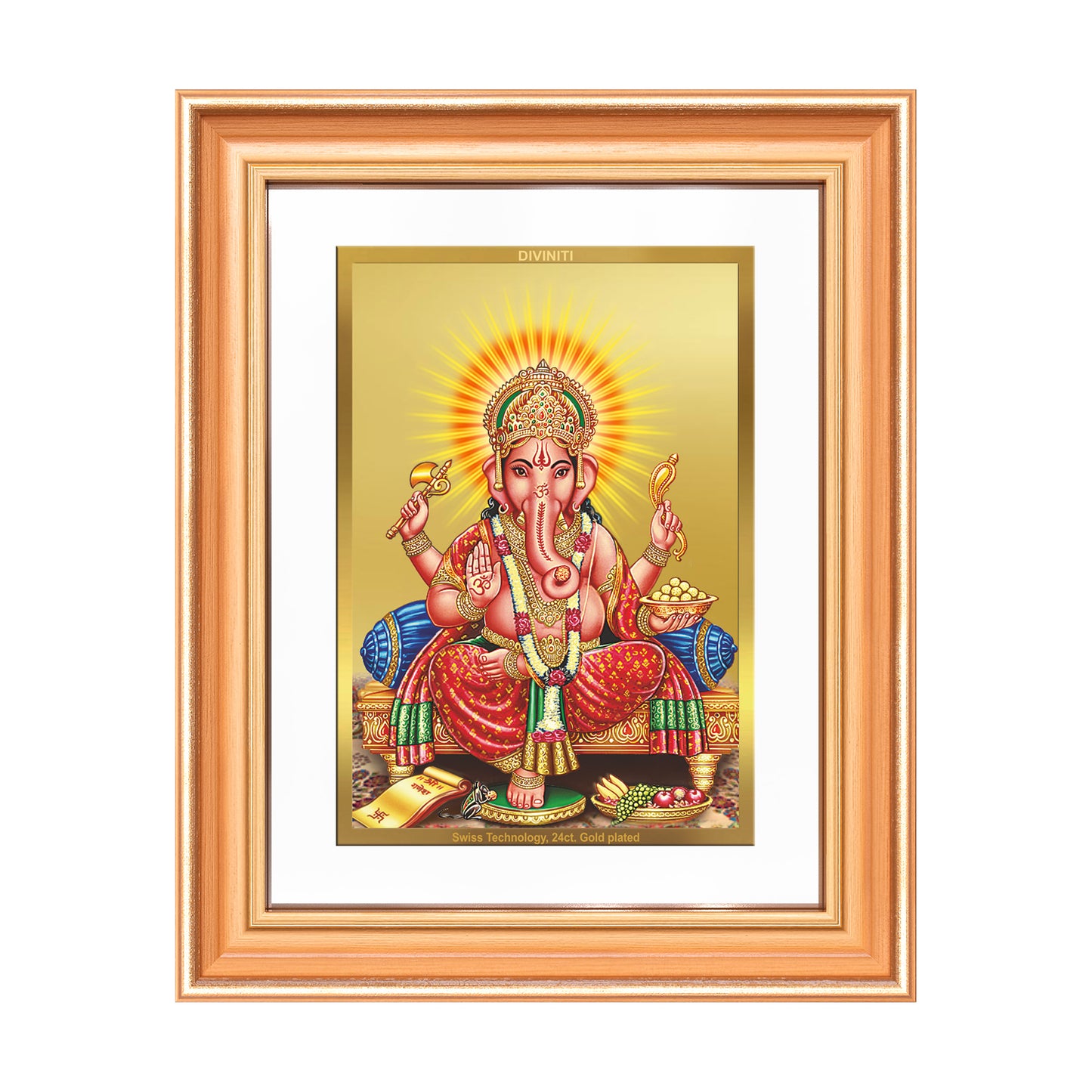 Ganesha | Lord Ganpati Wall Mount Photo Frame in 24K Gold Plated Foil
