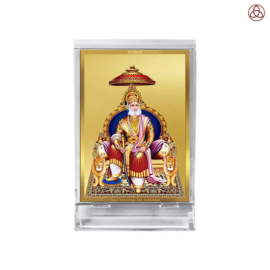 Maharaja Agrasen For Car Dashboard Frame in 24K Gold Plated Foil