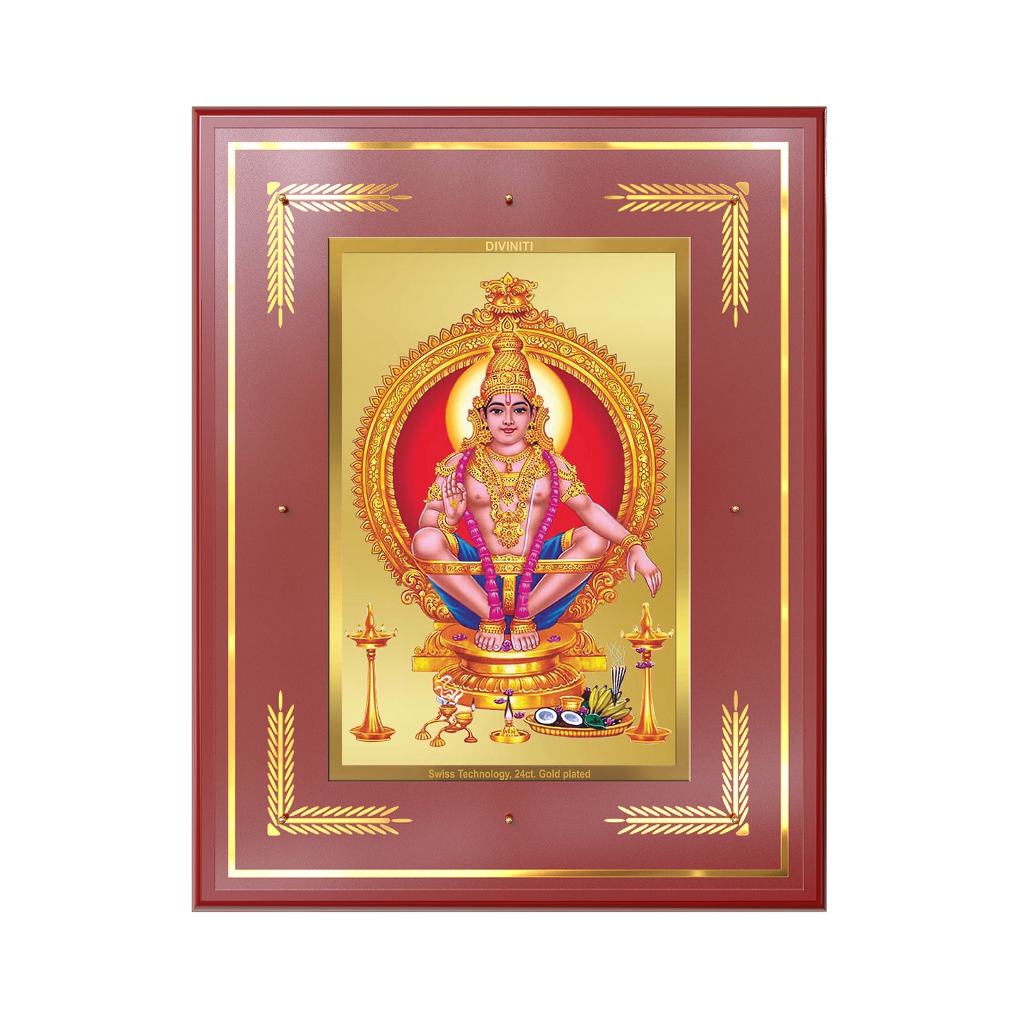 Lord Ayyappan | Hariharan for Wall Mount Photo Frame in 24K Gold Plated Foil