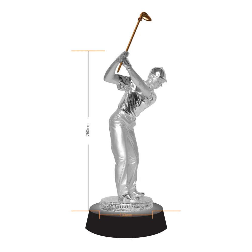 999 Silver Plated Golf Trophy Swing to Victory Award for Elite Golfers