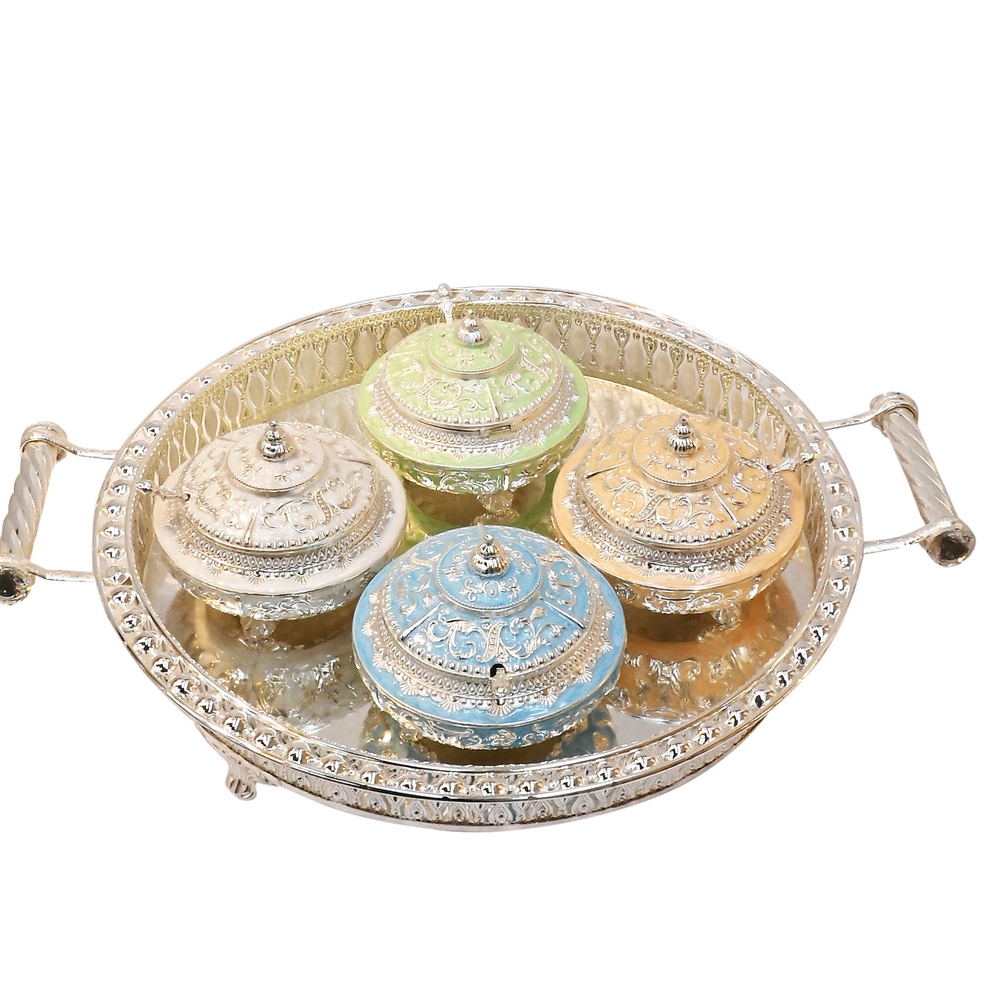 DIVINITI Vintage Silver Plated Sugar Bowl with Classic Design Traditional Tea, Parties and Dining Collection for Luxury Home Décor & Tabletop (51x7 CM)