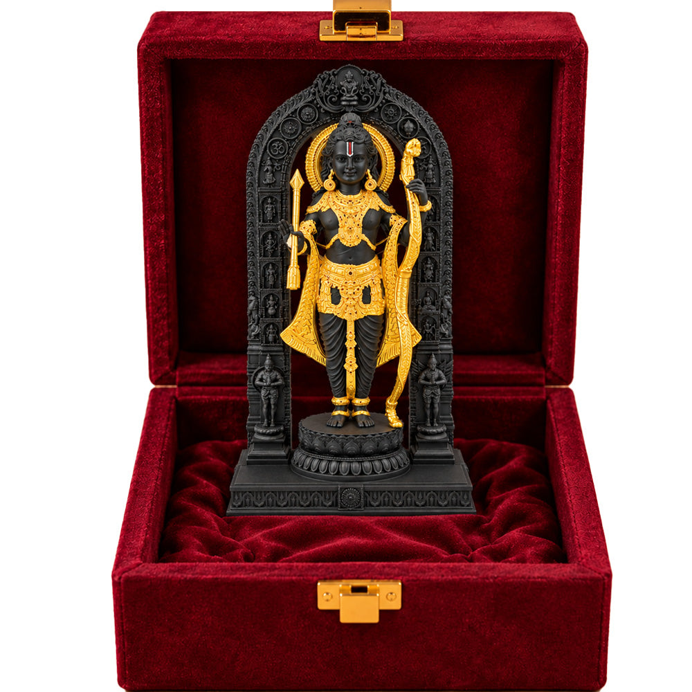 24K Gold-Plated Ram Lalla Idol | Premium Gift Box | 18x10 CM